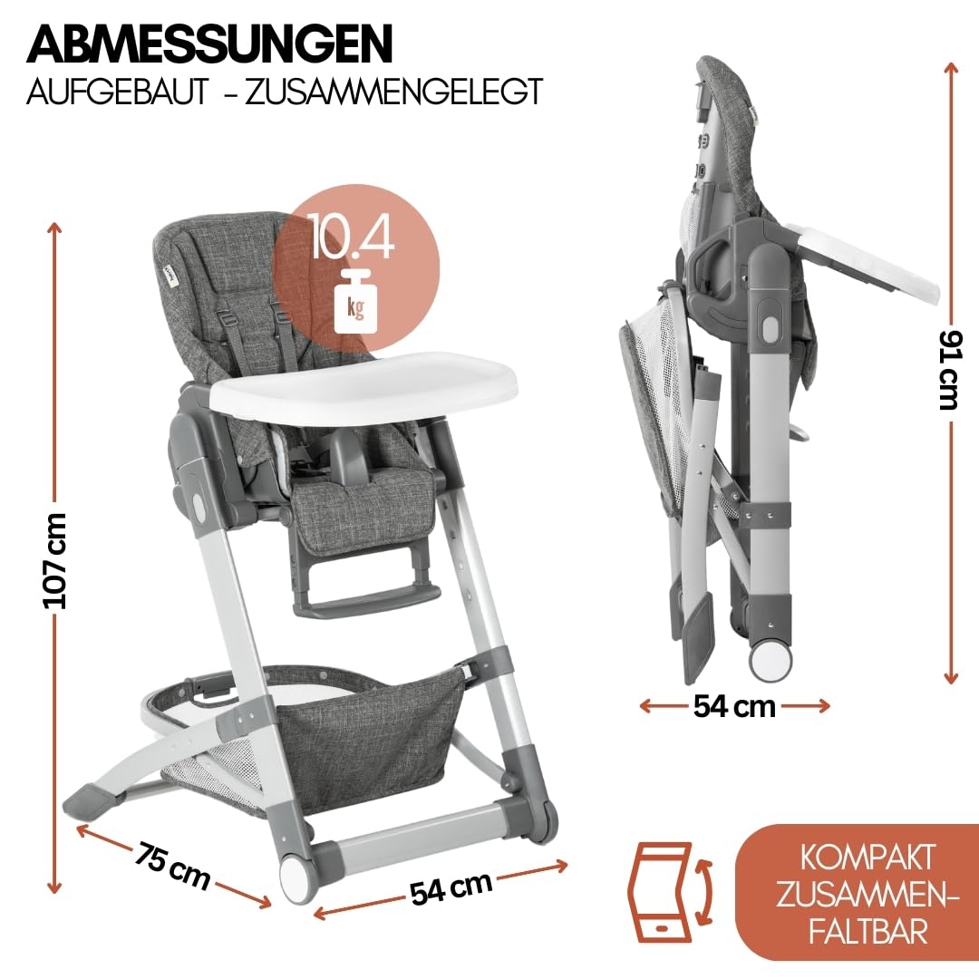 hauck Grow Up mitwachsender Hochstuhl mit Liegefunktion