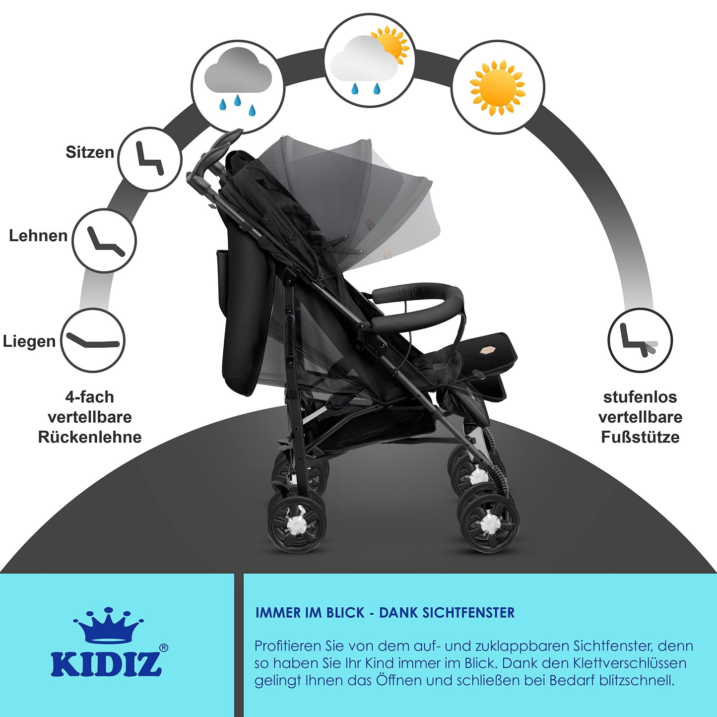 KIDIZ® City-Pro Klappbarer Buggy mit Zubehör
