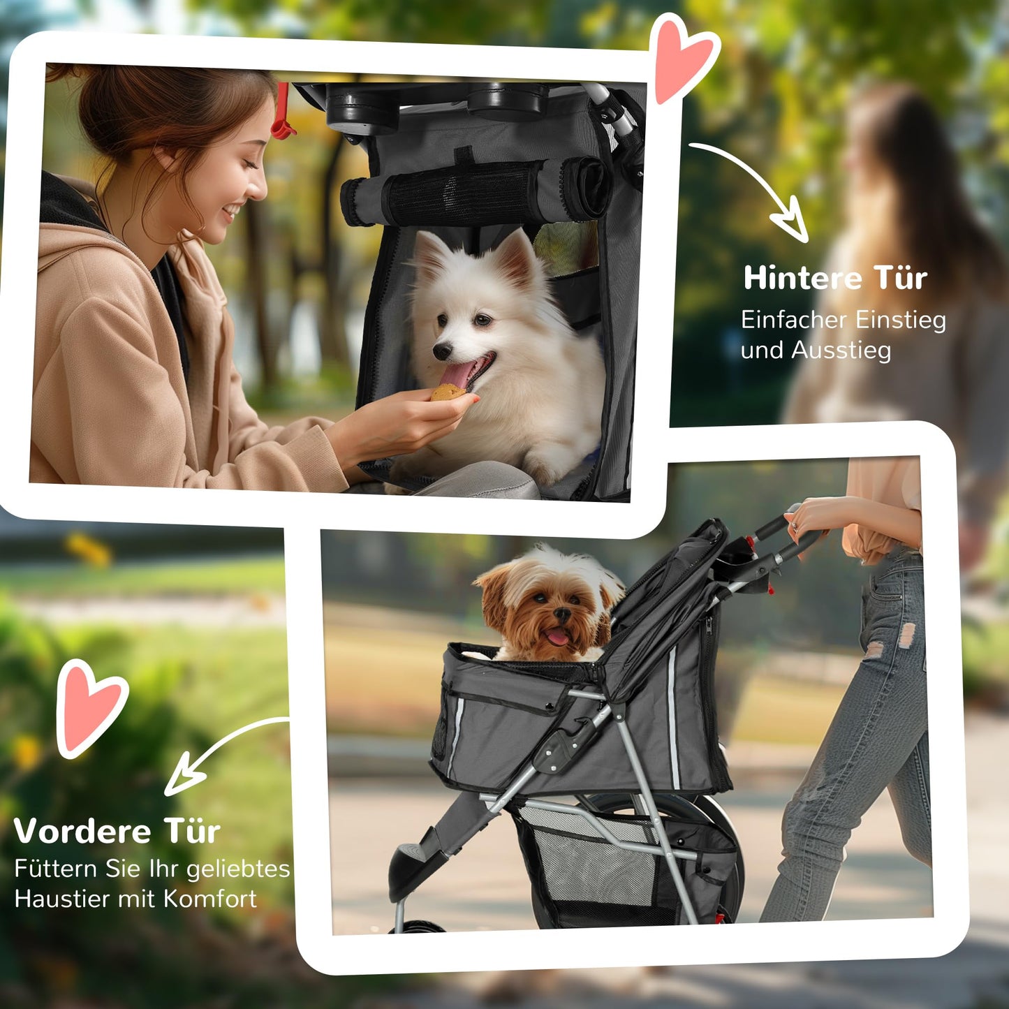 PawHut Klappbarer Haustier-Buggy für Hunde & Katzen