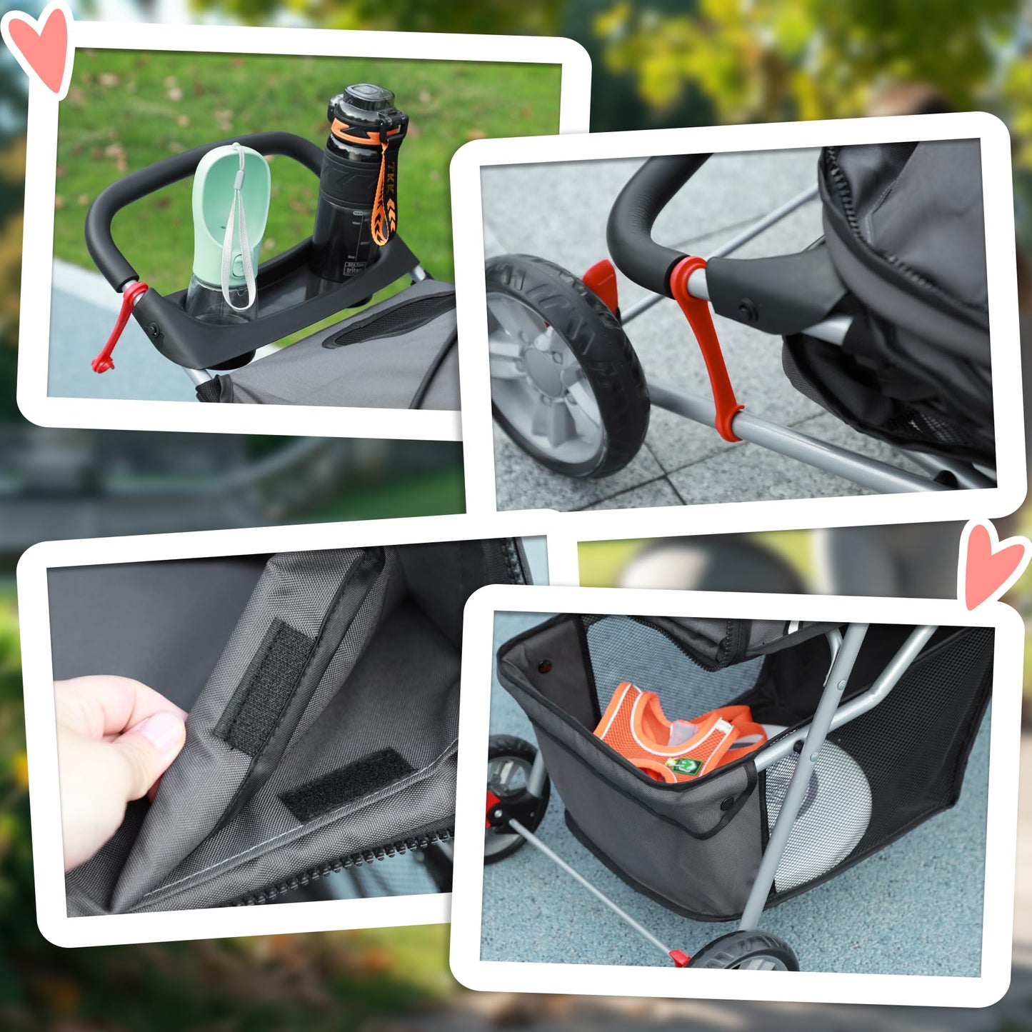 PawHut Klappbarer Haustier-Buggy für Hunde & Katzen