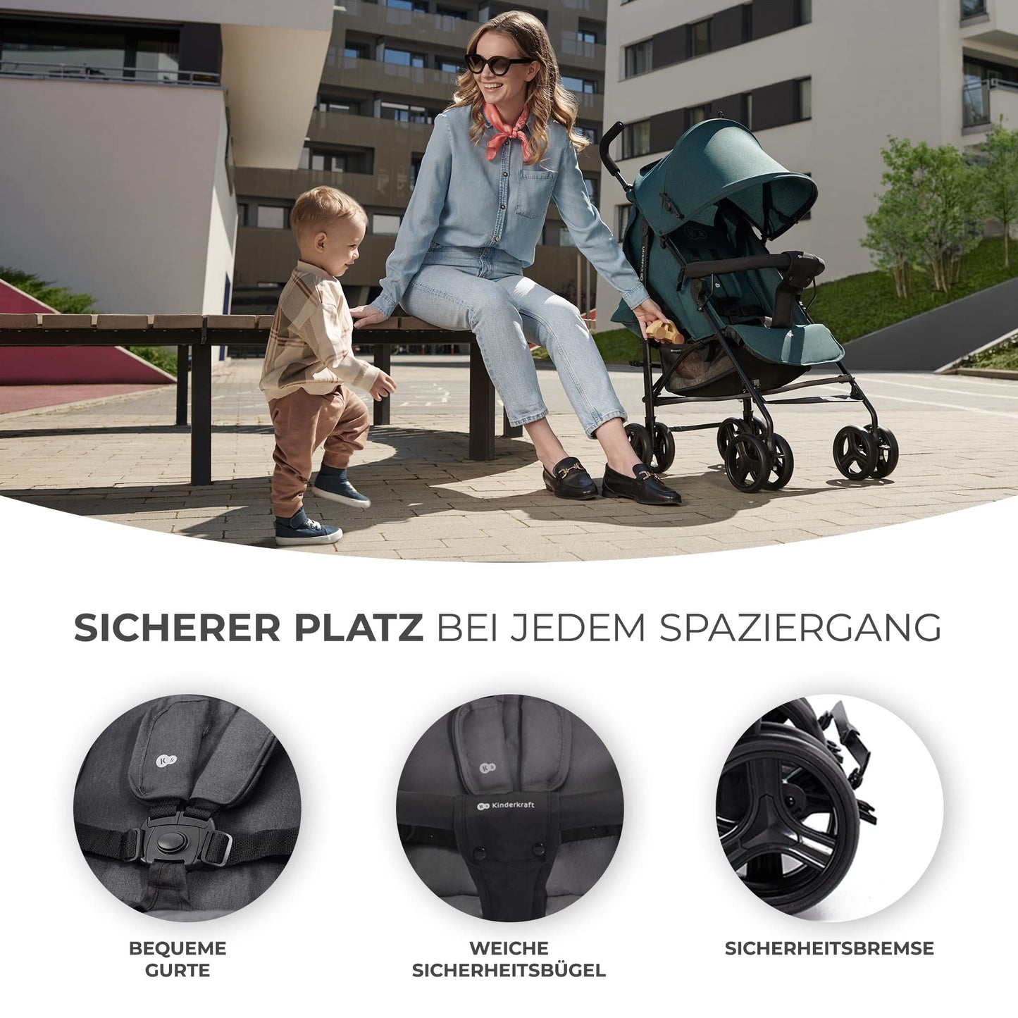 Kinderkraft TIK Leichter Buggy mit verstellbarem Griff