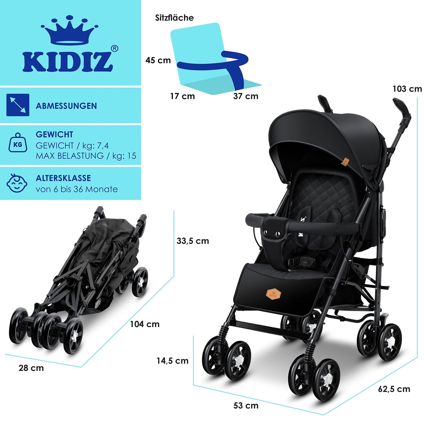KIDIZ® City-Pro Klappbarer Buggy mit Zubehör