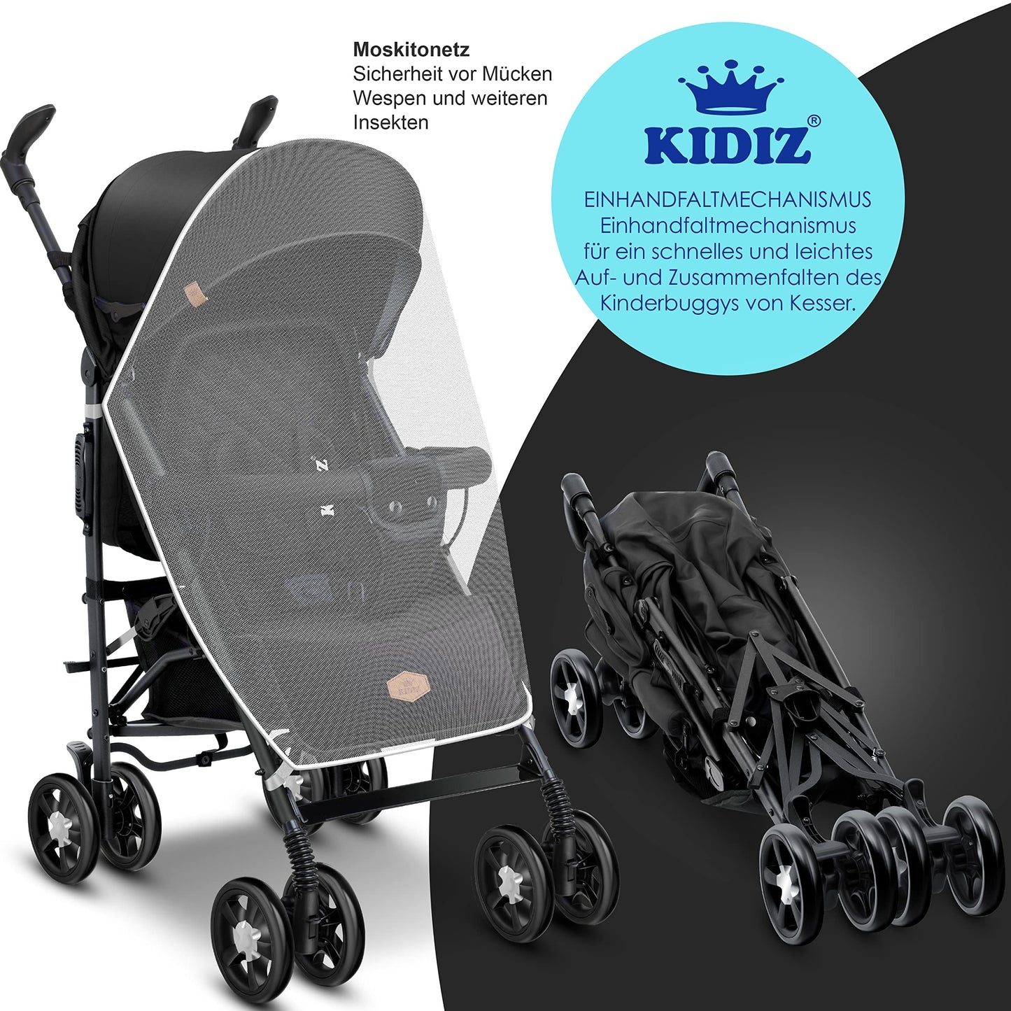 KIDIZ® City-Pro Klappbarer Buggy mit Zubehör