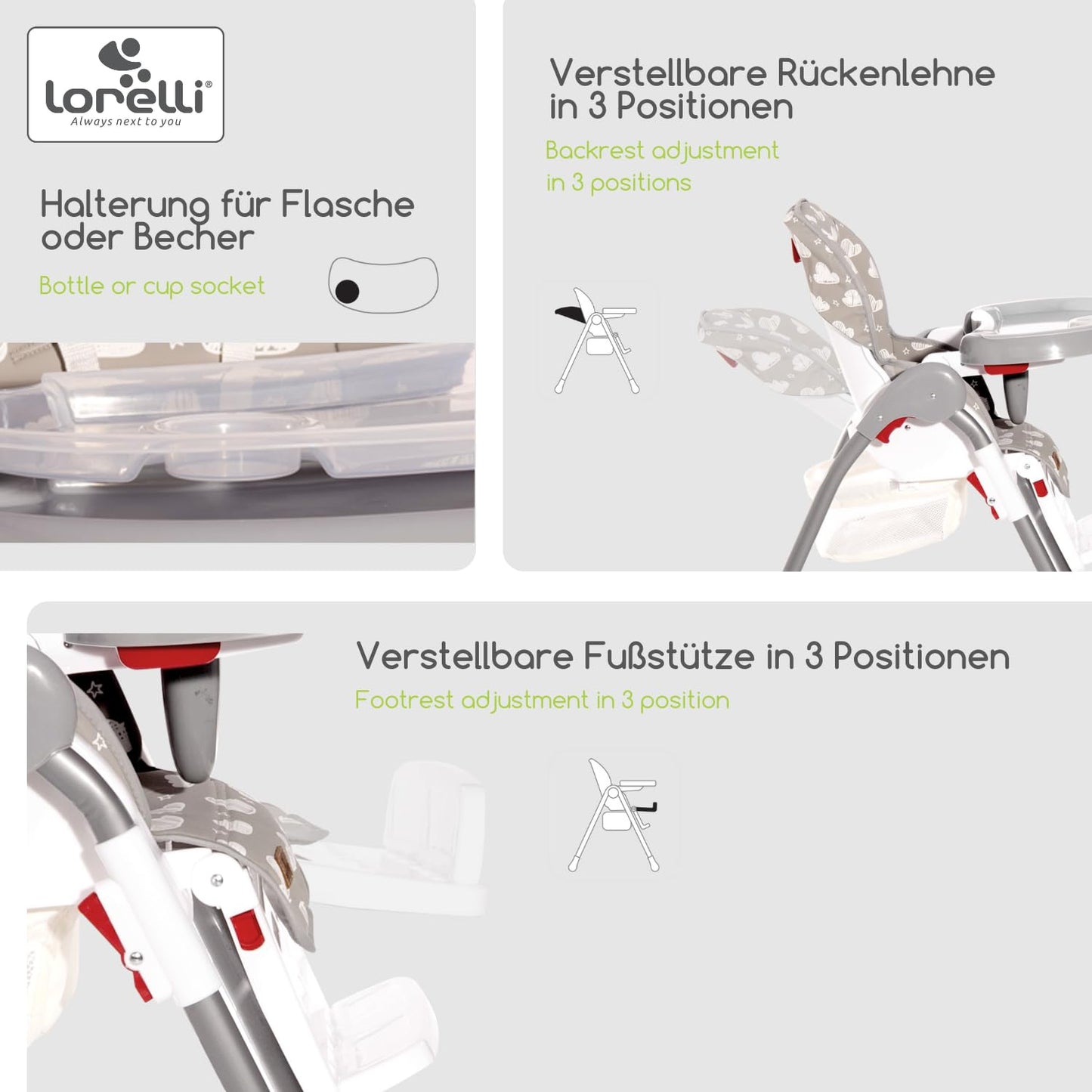 Lorelli Dulce mitwachsender Hochstuhl