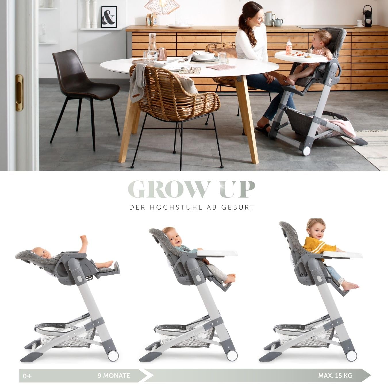 hauck Grow Up mitwachsender Hochstuhl mit Liegefunktion