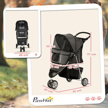 PawHut Klappbarer Haustier-Buggy für Hunde & Katzen