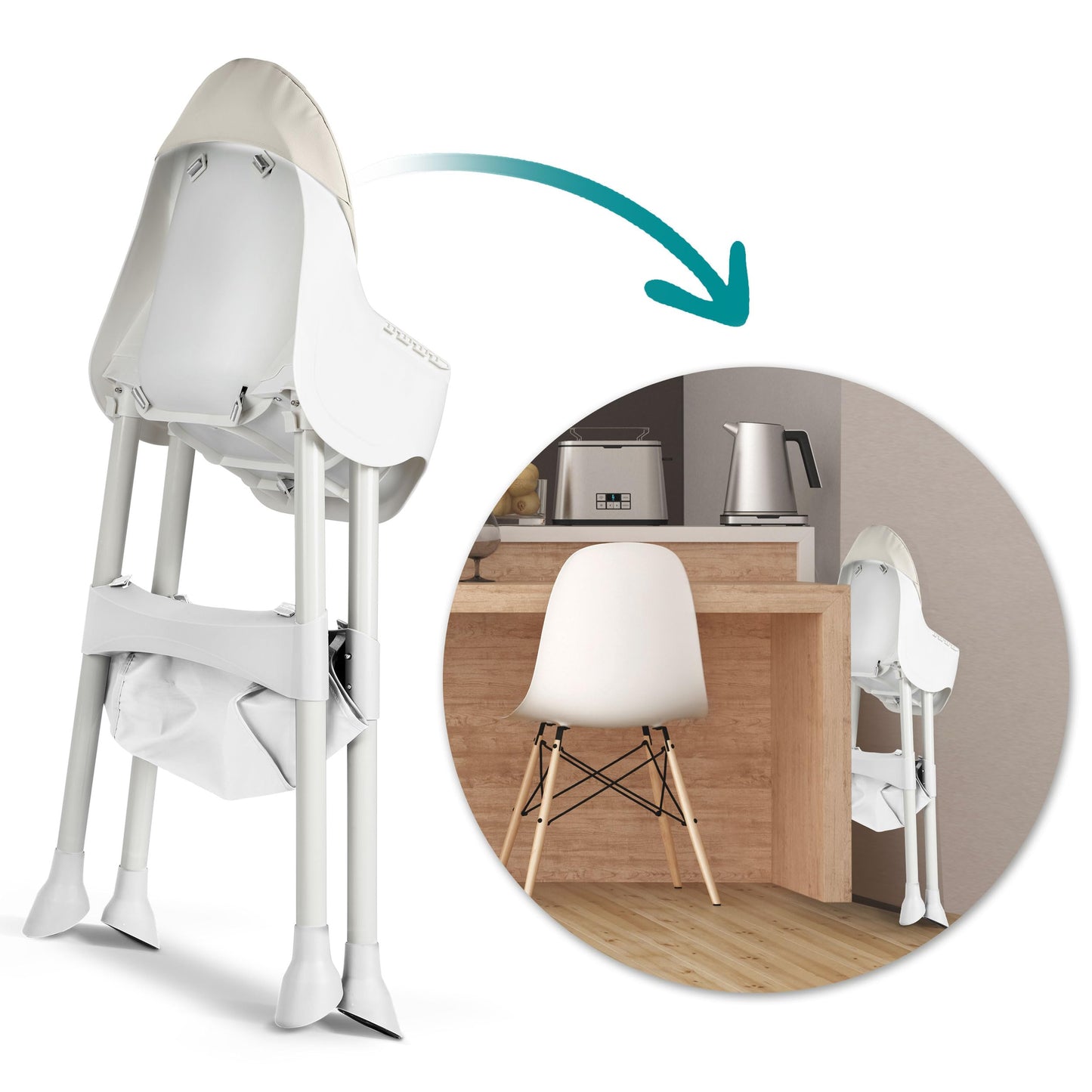 Ricokids 3-in-1 Klappbarer Hochstuhl