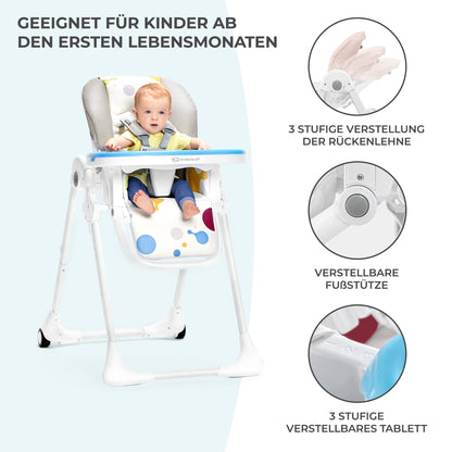 Kinderkraft YUMMY Hochstuhl mit Liegefunktion