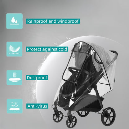 Universeller Kinderwagen-Regenschutz mit Fenster