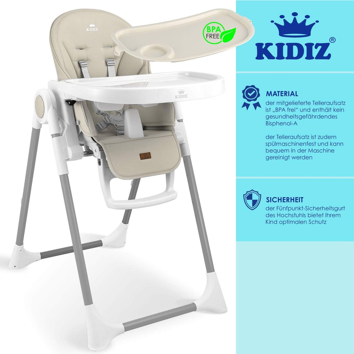 KIDIZ® 3-in-1 Hochstuhl mit Spielbügel