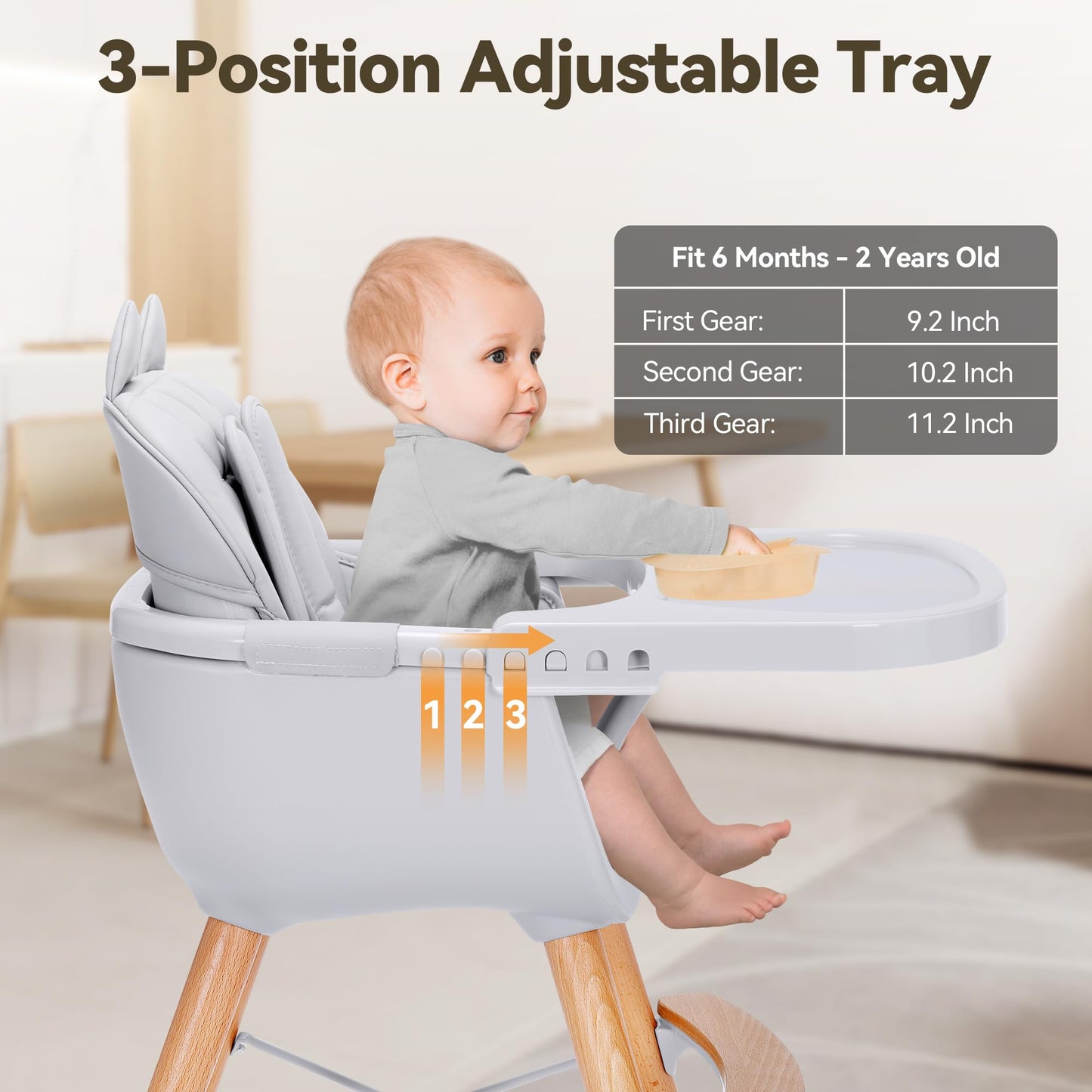 CoziBB 4-in-1 Hochstuhl mit 5-Punkt-Gurt