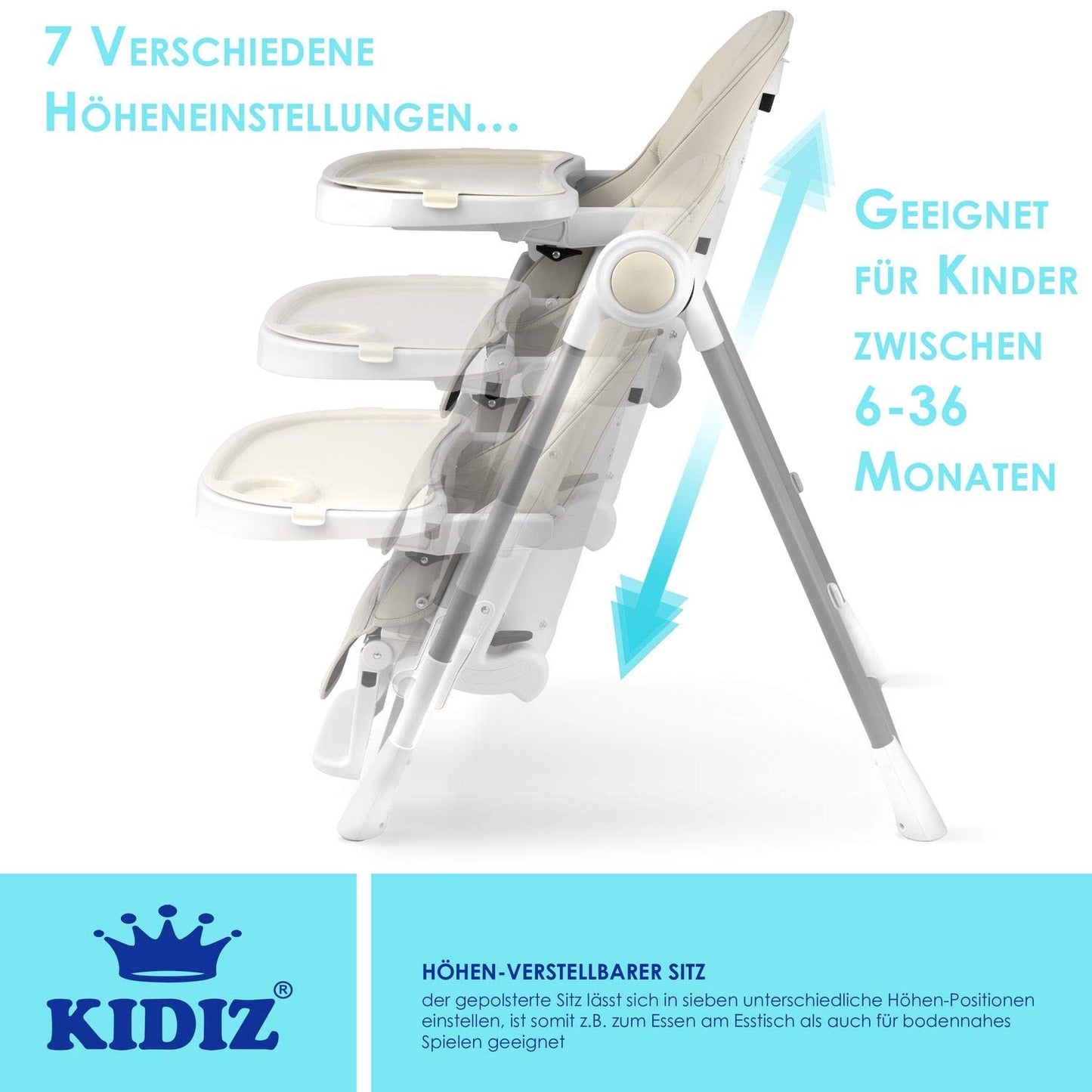 KIDIZ® 3-in-1 Hochstuhl mit Spielbügel