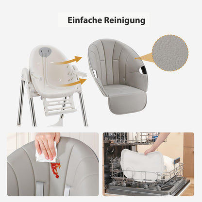 OUNUO Klappbarer Hochstuhl mit Sicherheitsgurt