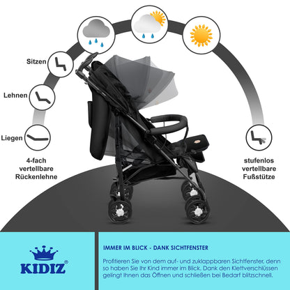 KIDIZ® City-Pro Klappbarer Buggy mit Zubehör