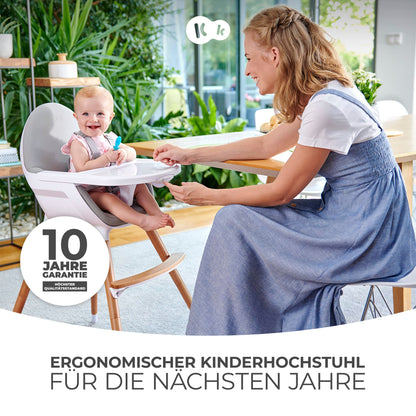 Kinderkraft FINI 2-in-1 Hochstuhl mit Holzbeinen