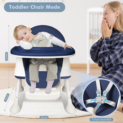 XINZI 3-in-1 Klappbarer Hochstuhl mit Rollen