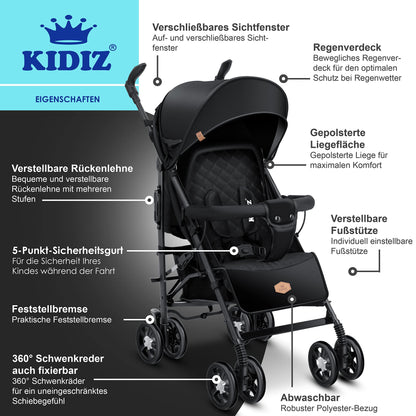 KIDIZ® City-Pro Klappbarer Buggy mit Zubehör