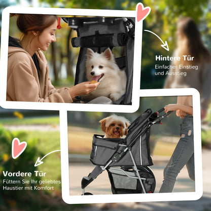 PawHut Klappbarer Haustier-Buggy für Hunde & Katzen