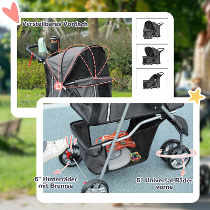 PawHut Klappbarer Haustier-Buggy für Hunde & Katzen