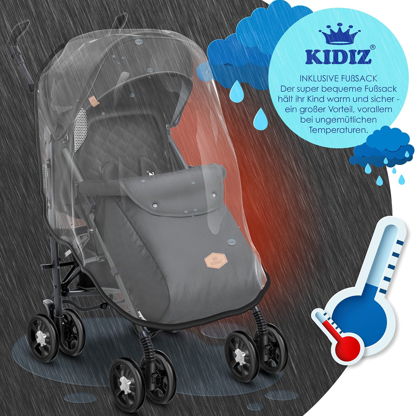 KIDIZ® City-Pro Klappbarer Buggy mit Zubehör