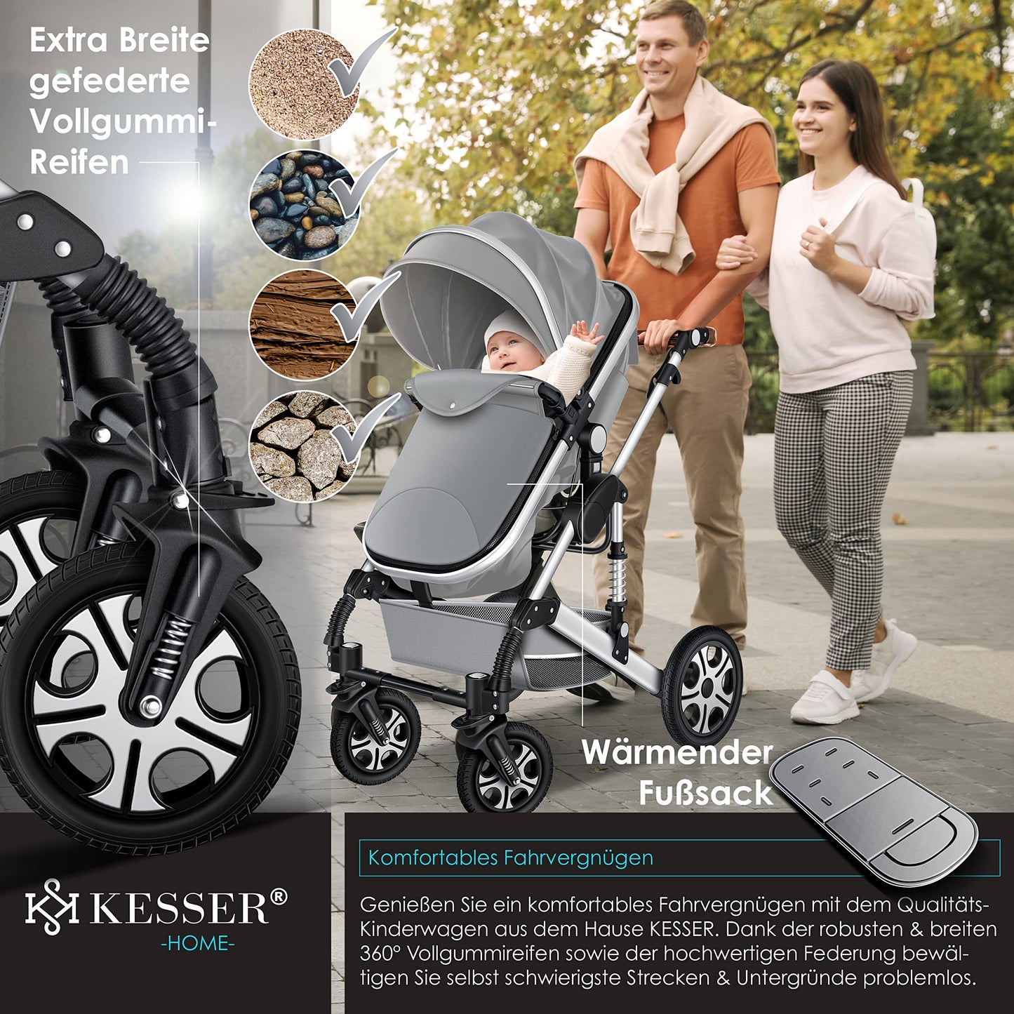 KESSER® Loops 3-in-1 Kombikinderwagen-Set